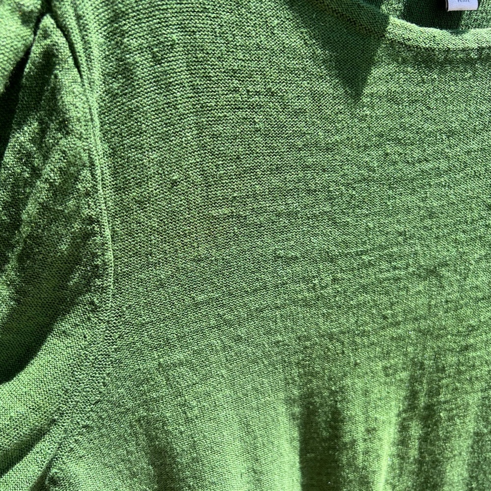 J.Jill Linen/modal lightweight Sweater. Moss Green. LP. - Picture 7 of 8